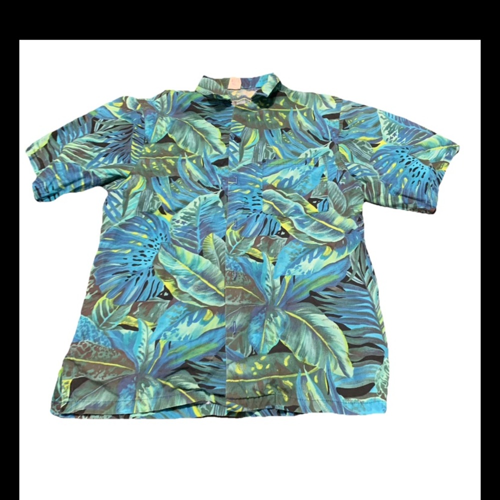 Vintage Angelica Hawaiian Button Shirt Men's M Flower All Over Single Stich 90s